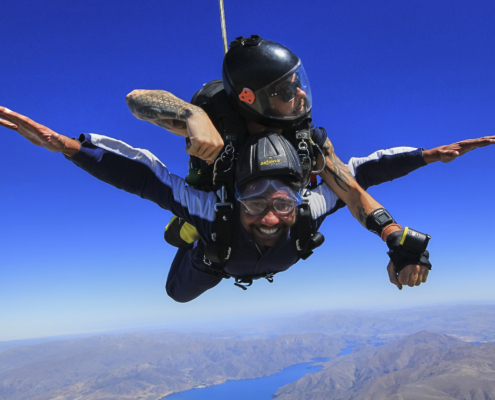 Enjoying a tandem skydive at its best in Mt. Cook.