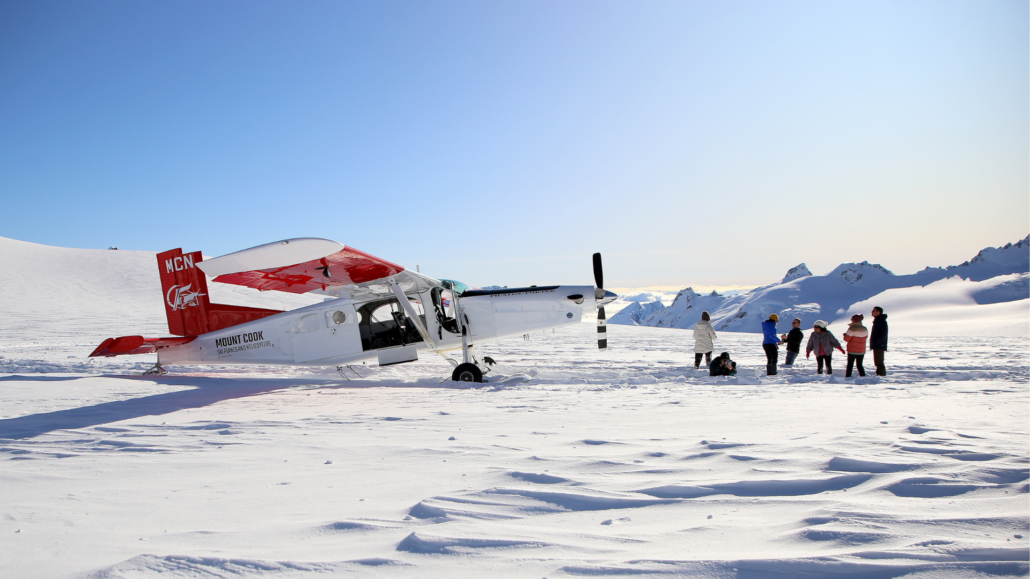 Summer sunshine at Mt Cook Ski planes